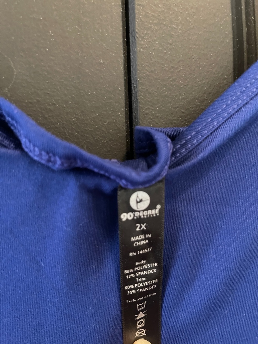 90 Degree By Reflex Short Sleeve Scoop Neck Top - Royal Blue - Picture 2 of 6